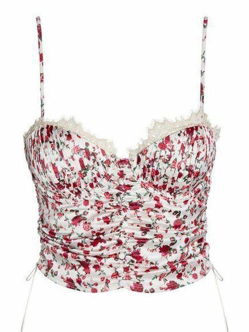 LOVE & LEMONS Victorias Secret Melrose BUSTIER Bra Corset Silk Lace Ruched Cami